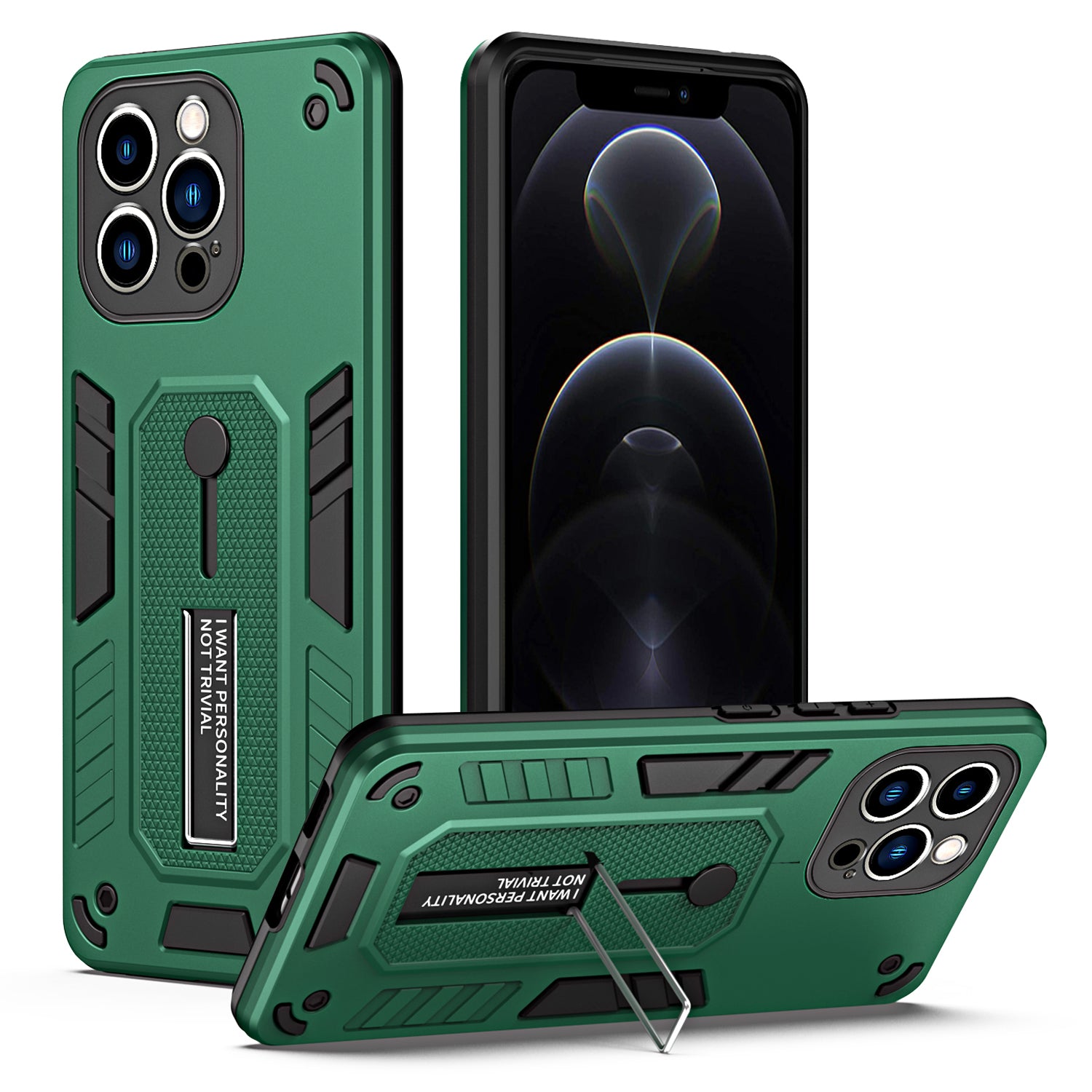 For iPhone 12 Pro 6.1 inch Metal Kickstand Phone Cover Anti-Dust Shell Silicone Ring Strap TPU PC Phone Case For iPhone 12 Pro 6.1 inch Metal Kickstand Phone Cover Anti-Dust Shell Silicone Ring Strap TPU PC Phone Case
